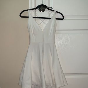 white v neck dress